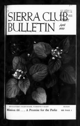 Sierra Club Bulletin 1956 Vol 41 No 4 April cover